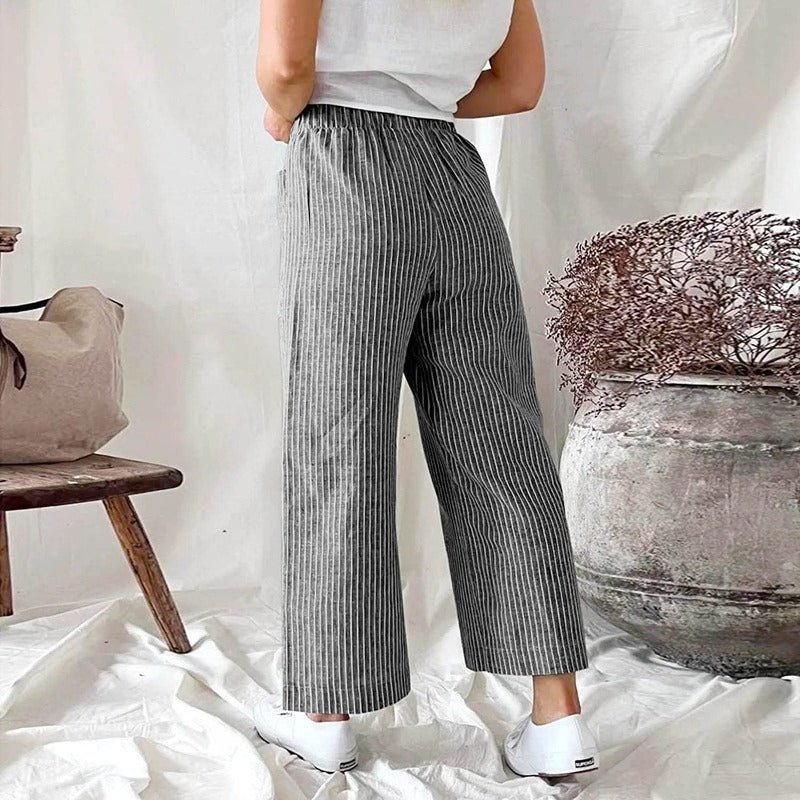 Premium Linen Trousers for Women - Sophia-Pink-S-The Livary