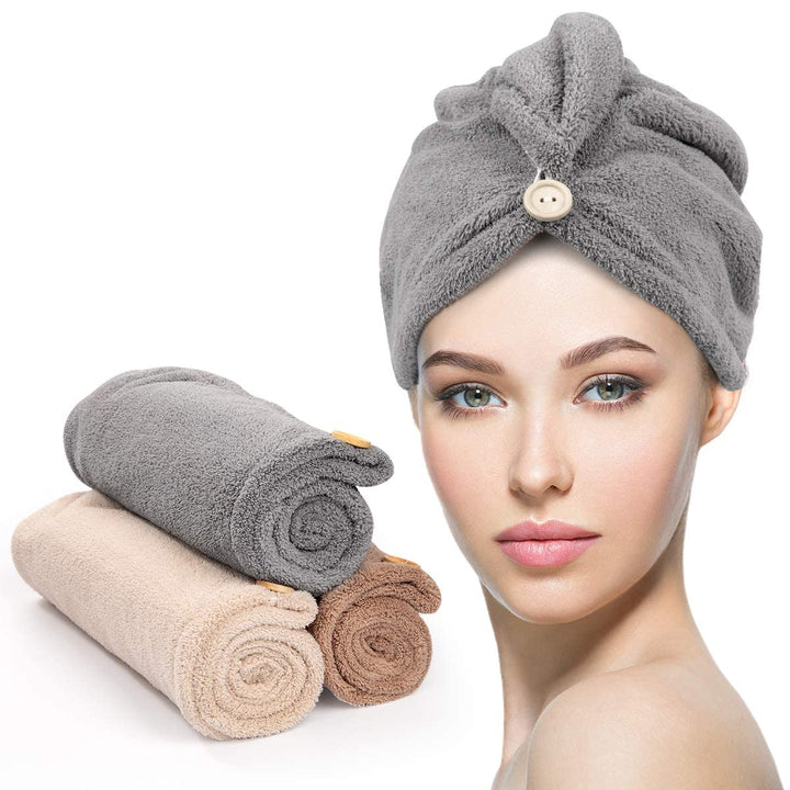 Microfiber Hair Towel Wrap – 3 Pack-Set 5-The Livary