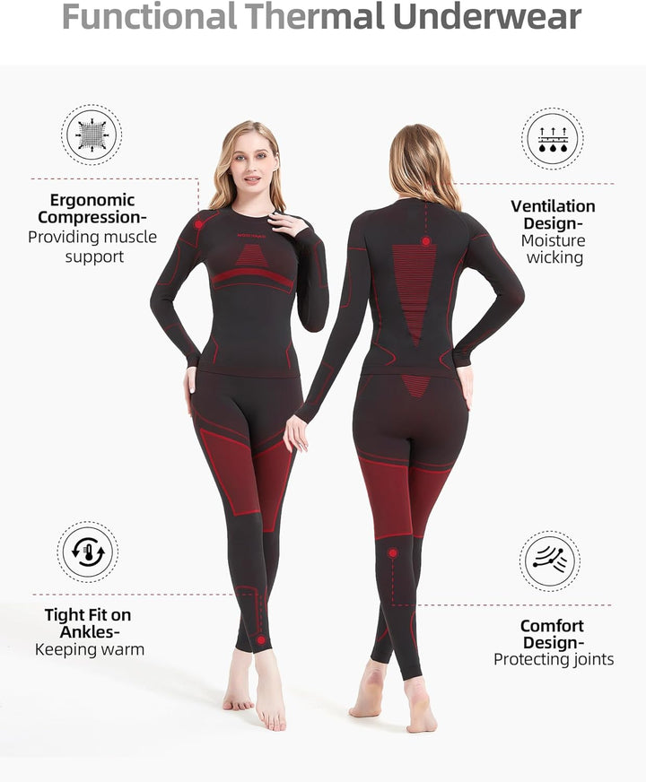 Thermal Underwear for Women - Laura-Black/Blue-XS-The Livary