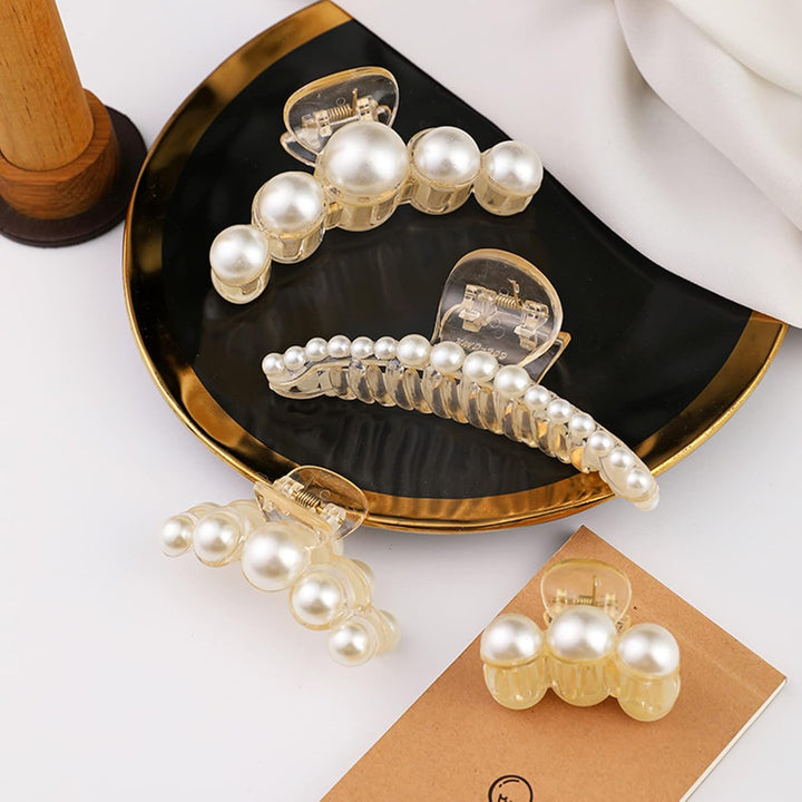 Stylish Pearl Hair Clips - 4-Pack-Set 1-The Livary