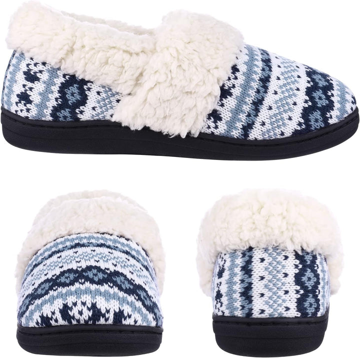 Winter Knitted Slippers - CozyCloud-Black-4-The Livary