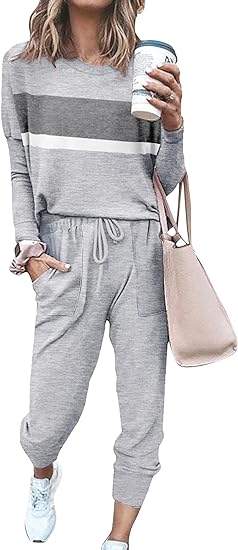 Comfortable Lounge Set - Emma-Light Grey Striped-S-The Livary