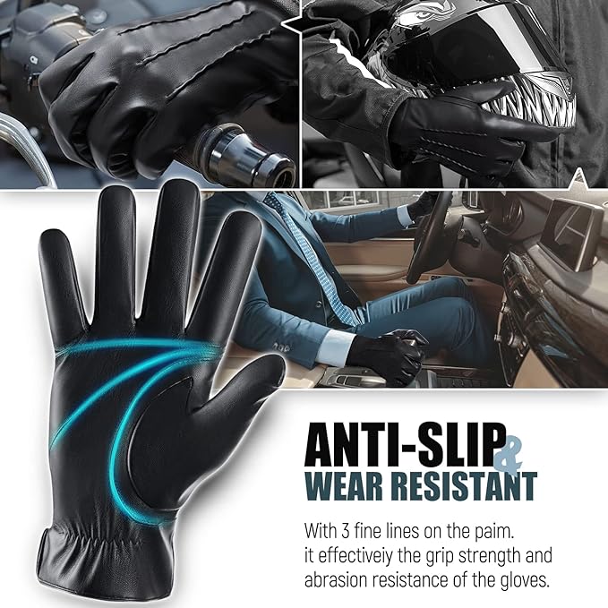 Touchscreen Winter Gloves with Cashmere Lining - Julien-Black-S-The Livary