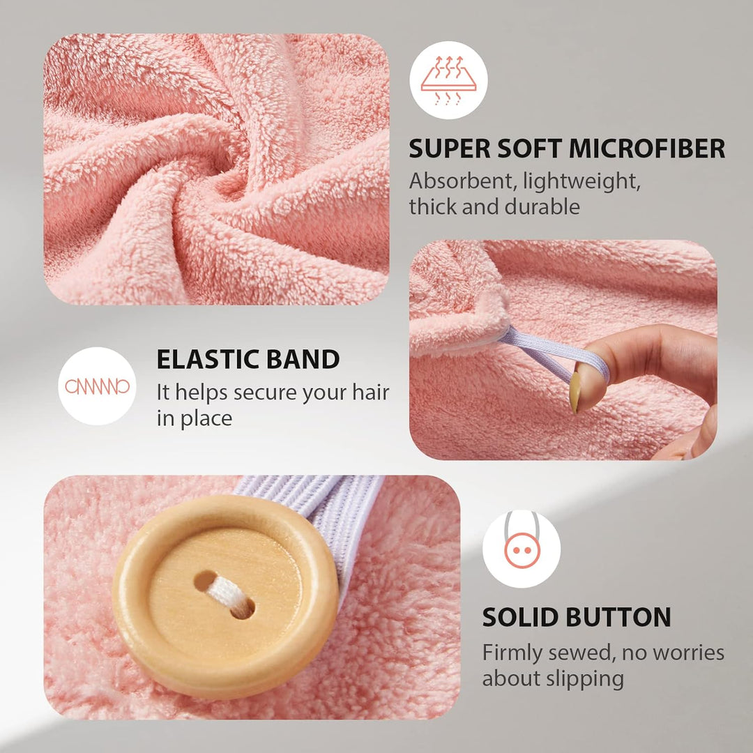 Microfiber Hair Towel Wrap – 3 Pack-Set 1-The Livary