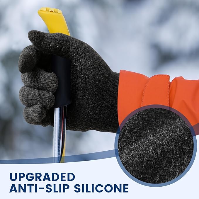 Thermal Touchscreen Winter Gloves - Rowan-Black-L-The Livary