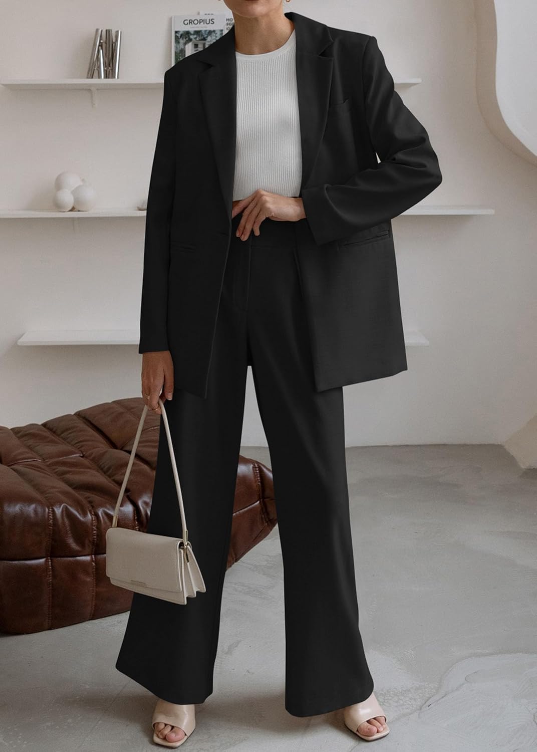 Stylish Blazer and Trouser Set - Mia-Olive green-S-The Livary