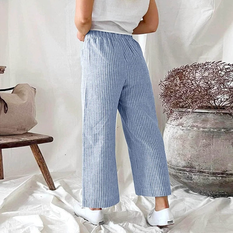 Premium Linen Trousers for Women - Sophia-Pink-S-The Livary