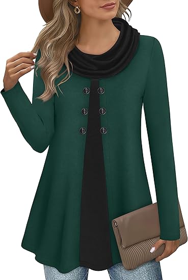 Stylish Colour Block Pullover Sweatshirt for Ladies - Bella-Green/Black-S-The Livary