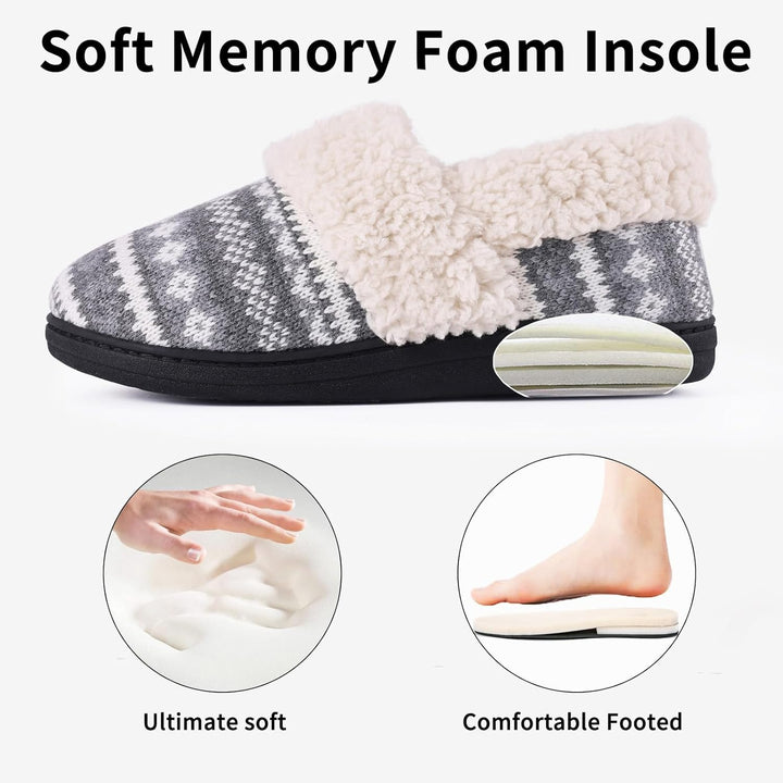 Winter Knitted Slippers - CozyCloud-Black-4-The Livary