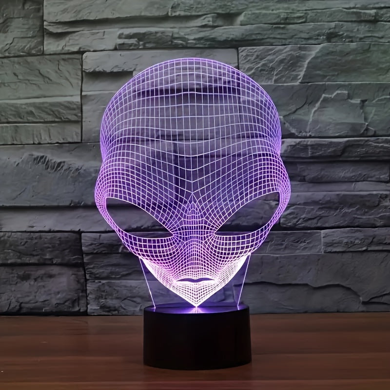 3D Alien Head LED Table Lamp with 7 Colours - Lunaris-The Livary