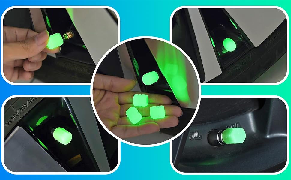 Set of 4 Glow-in-the-Dark Valve Caps with Logo – LuxaGlow-Rolls-Royce-The Livary