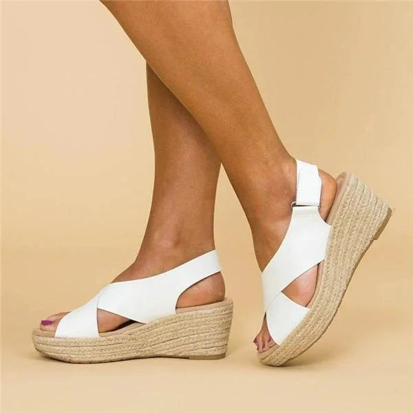 Comfortable Orthopaedic Wedge Espadrilles - Clara-Black-2.5-The Livary
