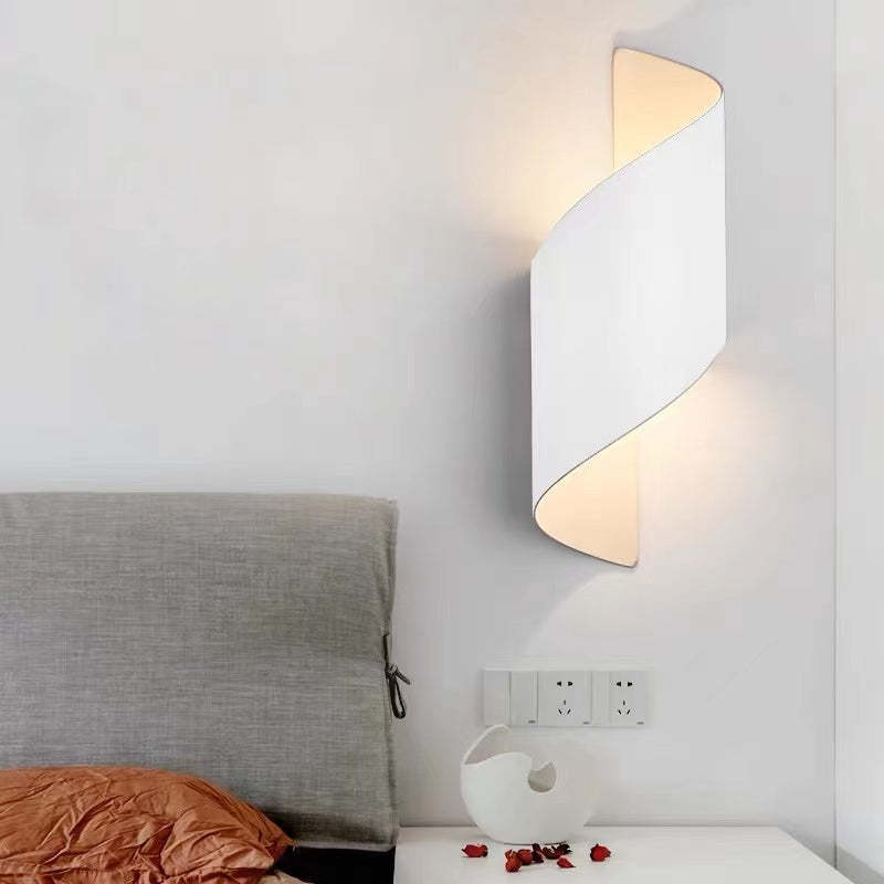 Modern Spiral LED Wall Light - TwistLight-Small-White-The Livary