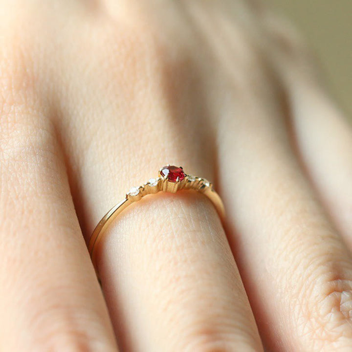 18K Gold Garnet Stone Ring - Elara-2.01 in-The Livary