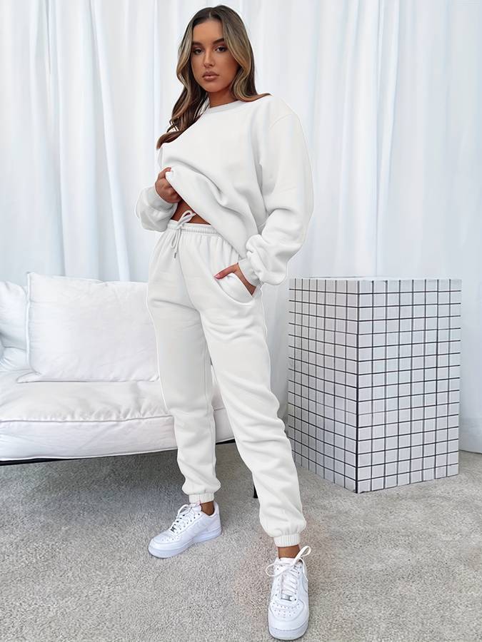 Stylish and Comfortable Women's Tracksuit - Emma-White-S-The Livary