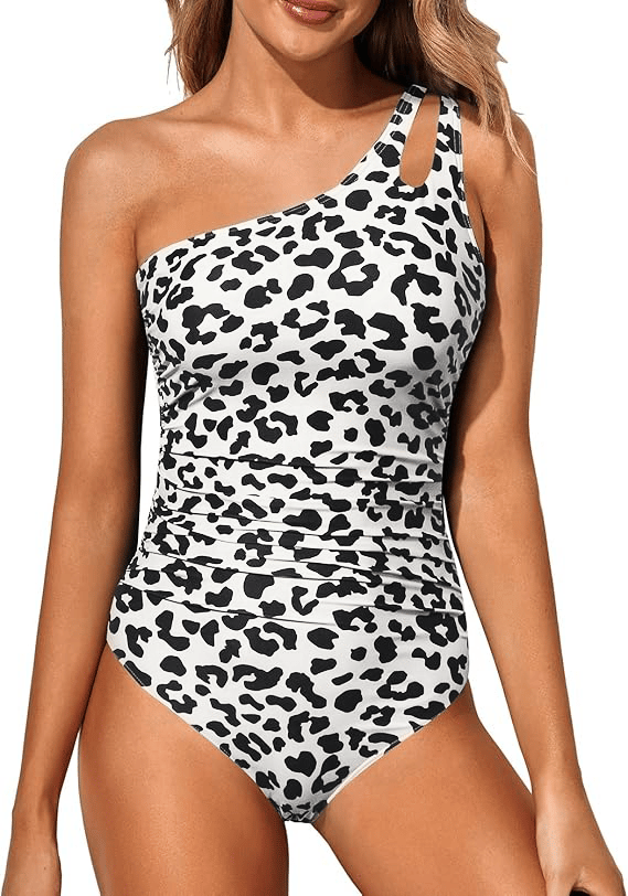 Trendy & Stylish One-Shoulder Swimsuit for Women – Daria-Leopard print-S-The Livary