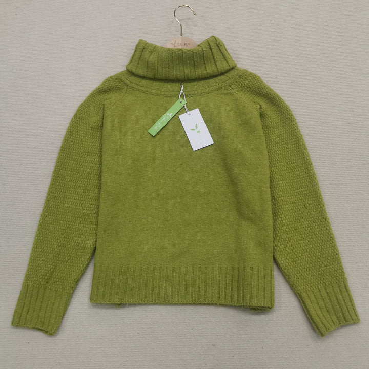 Bright Green, Oversized Knitted Turtleneck - HerbstGlanz-S (36/38)-The Livary