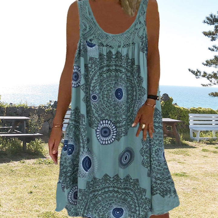 Sleeveless Summer Dress – Miranda | Airy & Comfortable-Olive green-S-The Livary