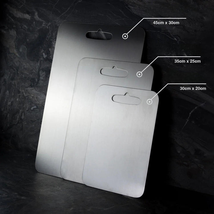 Titanium Cutting Board Without BPA or Microplastics - PureSteel-S (30 cm x 20 cm)-The Livary