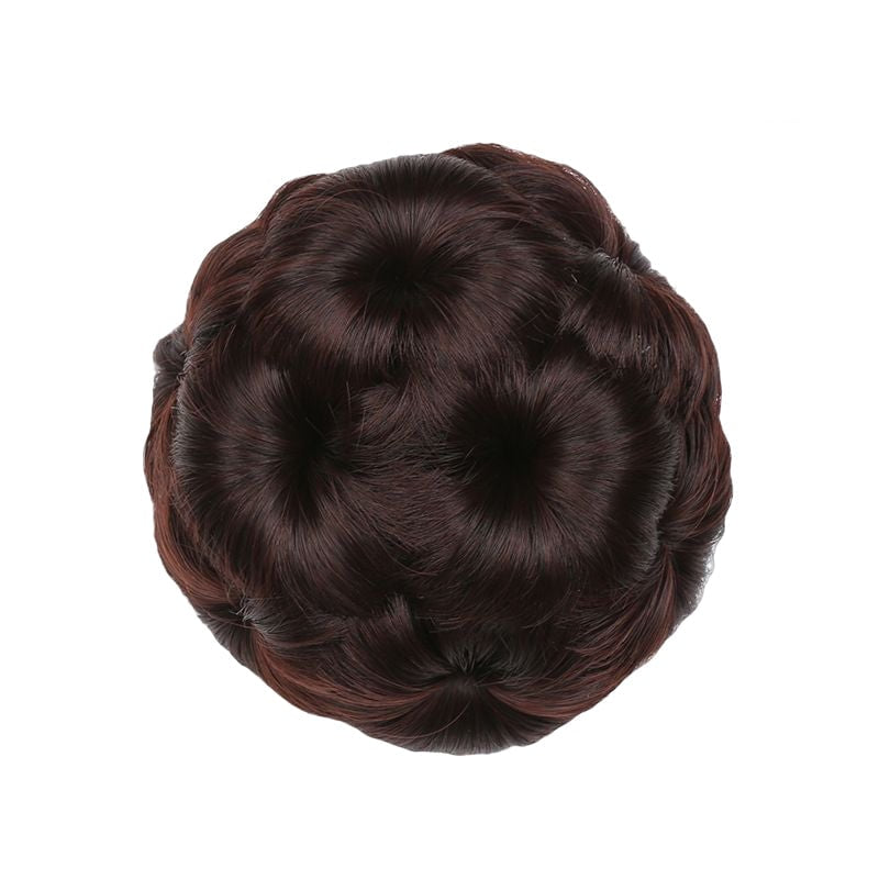 Flower-shaped Hair Clip with Hair Extension – Fiora-Dark purple-The Livary