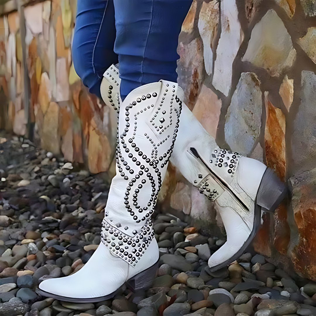Stylish High Ladies' Boots - Elena-White-2.5-The Livary