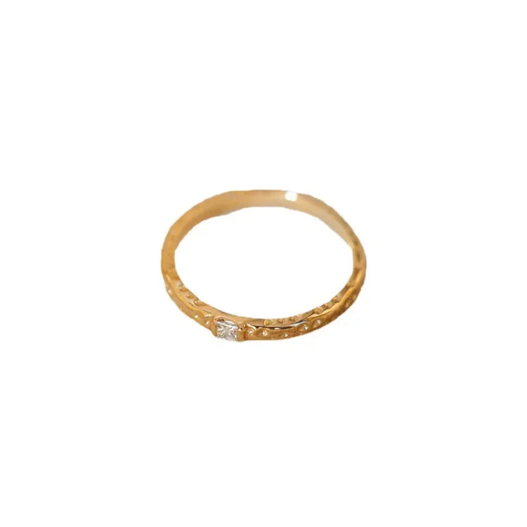 Gold Plated Sterling Silver Ring with Zirconia - Aurora-5-The Livary