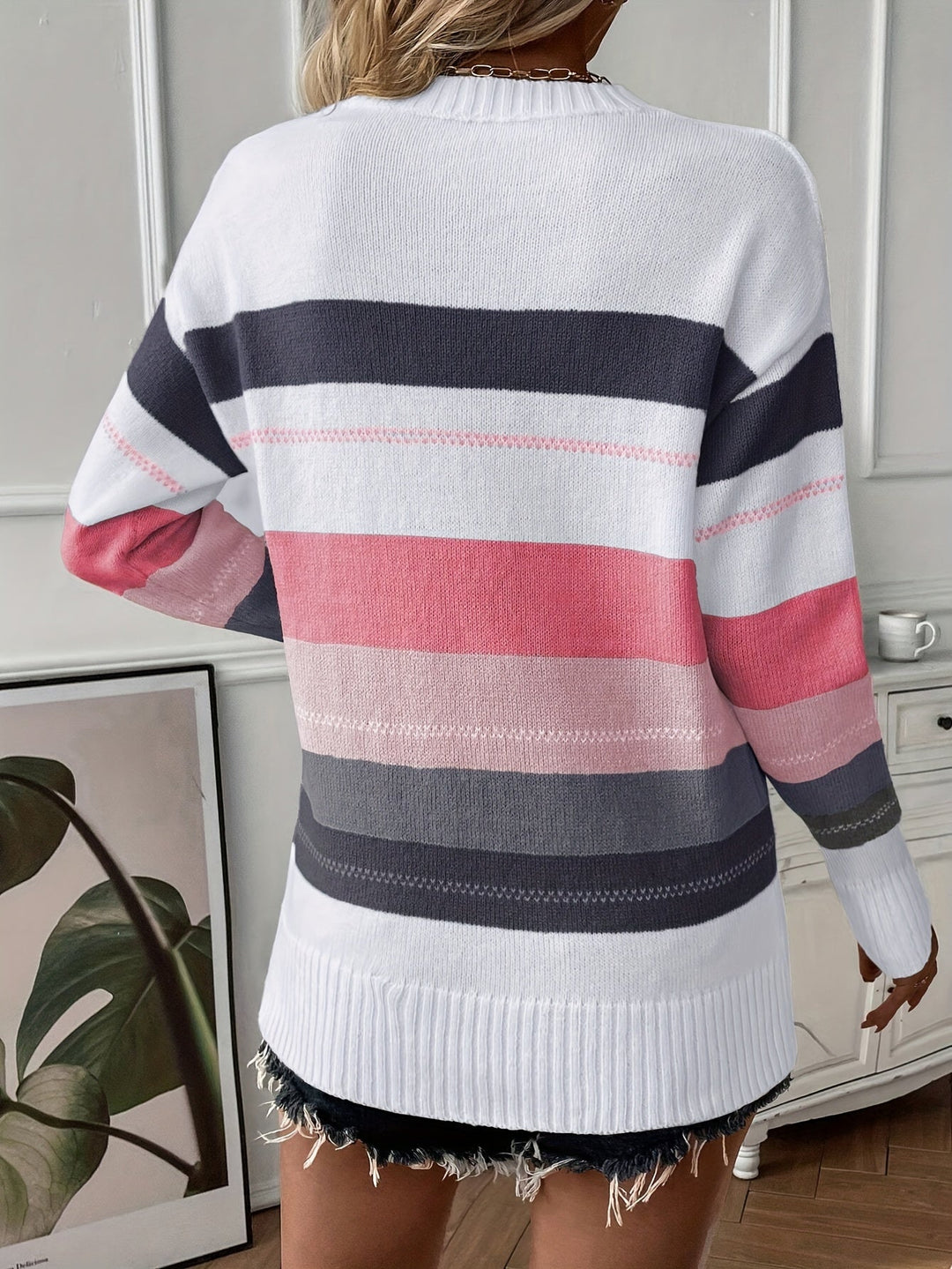 Trendy Colour Block Sweater with Round Neck - Felicity-Mixed-S-The Livary