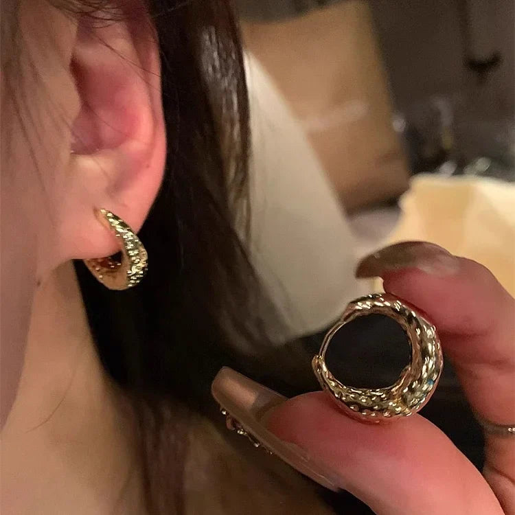 Stylish Hoop Earrings - Noor-Gold-The Livary