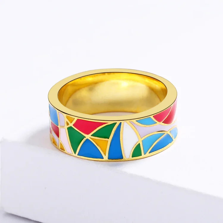 Classic Enamel Zirconia Ring - Nadia-5-The Livary