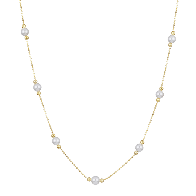 Timeless Golden Pearl Necklace - Serena-The Livary