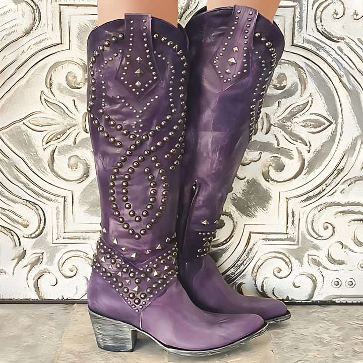 Stylish High Ladies' Boots - Elena-Purple-2.5-The Livary