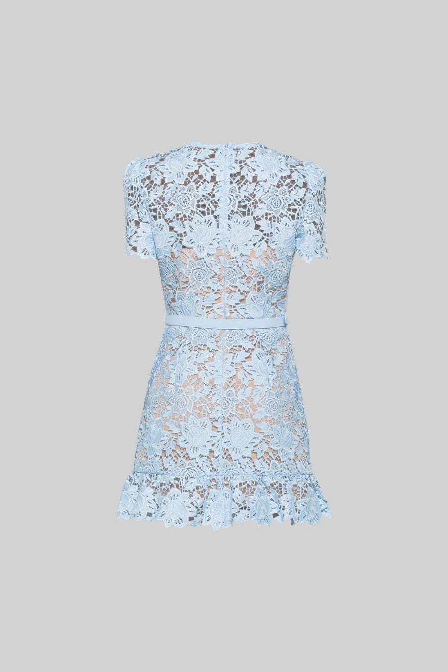 Embroidered summer mini dress with waist belt – Alina-S-The Livary