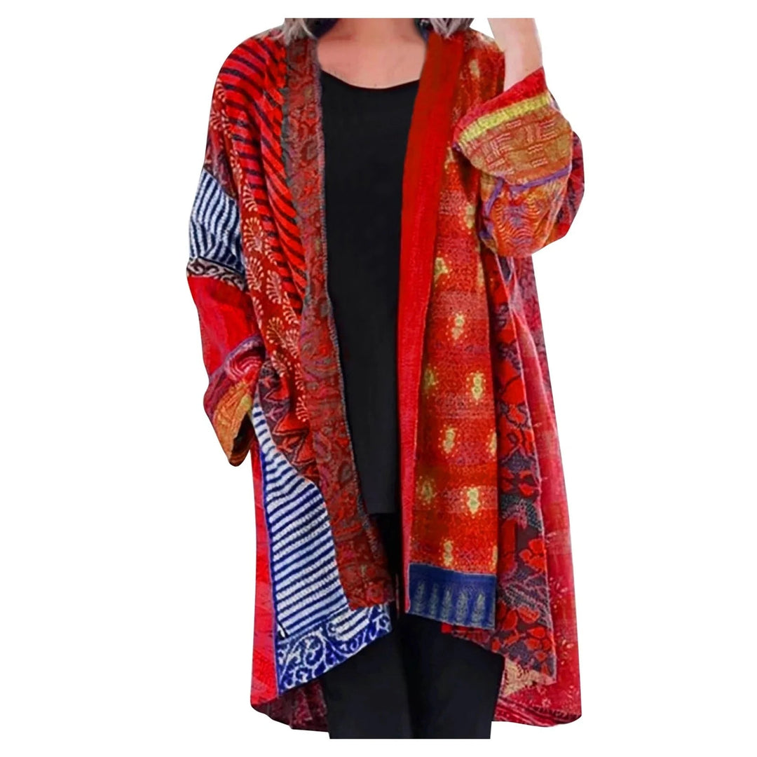 Vintage Long Women's Sweater - Livia-Red-S-The Livary