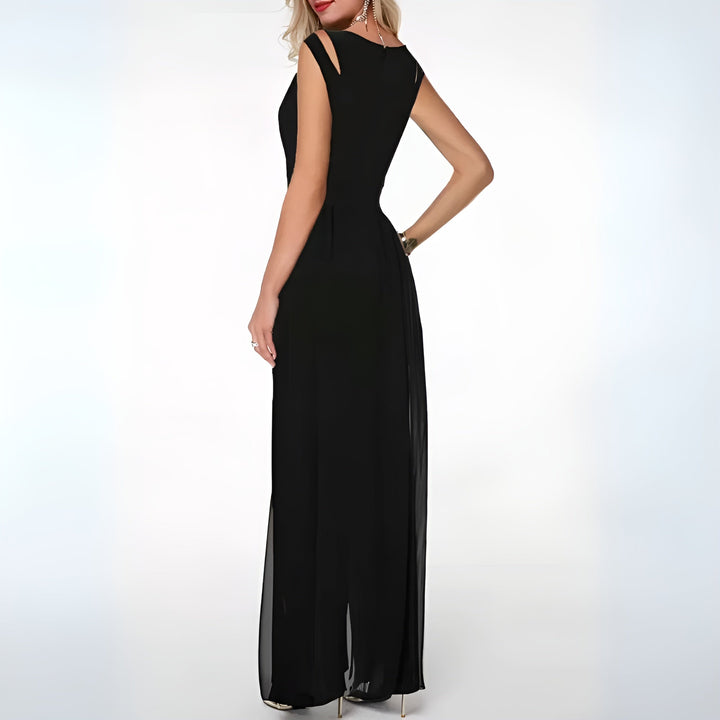 Elegant linen jumpsuit for ladies – Sofia-Black-S-The Livary