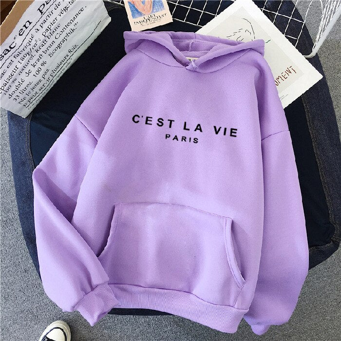 Comfortable Ladies Hoodie - Soleil-Purple-S-The Livary