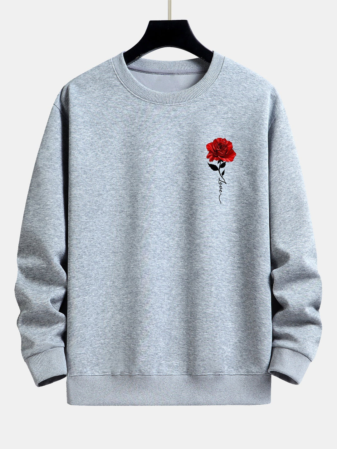 Ladies' Rose Print Sweatshirt - Amelia-Gray-S-The Livary