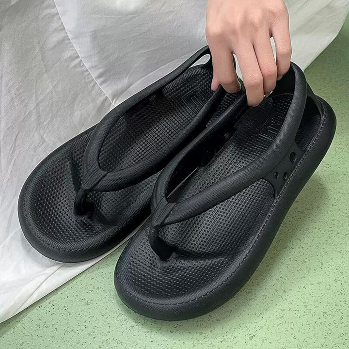 Comfortable, ultra-lightweight, waterproof & foldable summer toe sandals – Eva-Black-3-3.5-The Livary