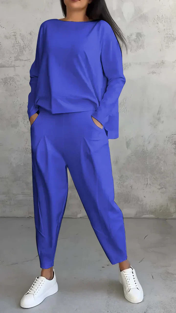 Trendy Casual Women's Clothing Set - Brooklyn-Blue-S-The Livary