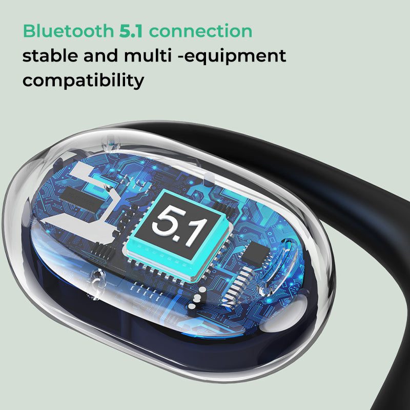 Wireless Earbuds with Open Design - AirBeat Flex-Black-The Livary