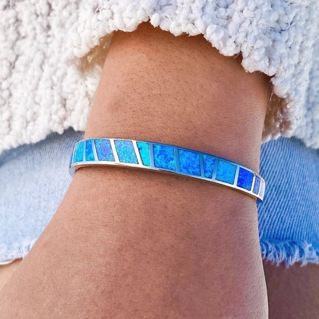 Blue and Silver Opal Bracelet - Isola-The Livary