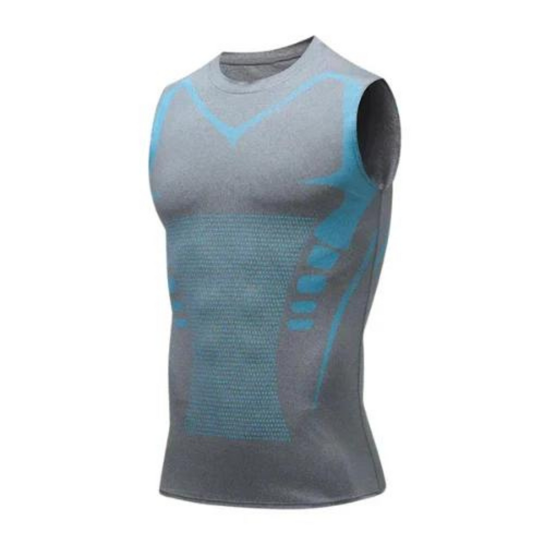 Corrective Dress Shirt – CoreForm Bodyshape-Grey Blue-S (50-70kg)-The Livary