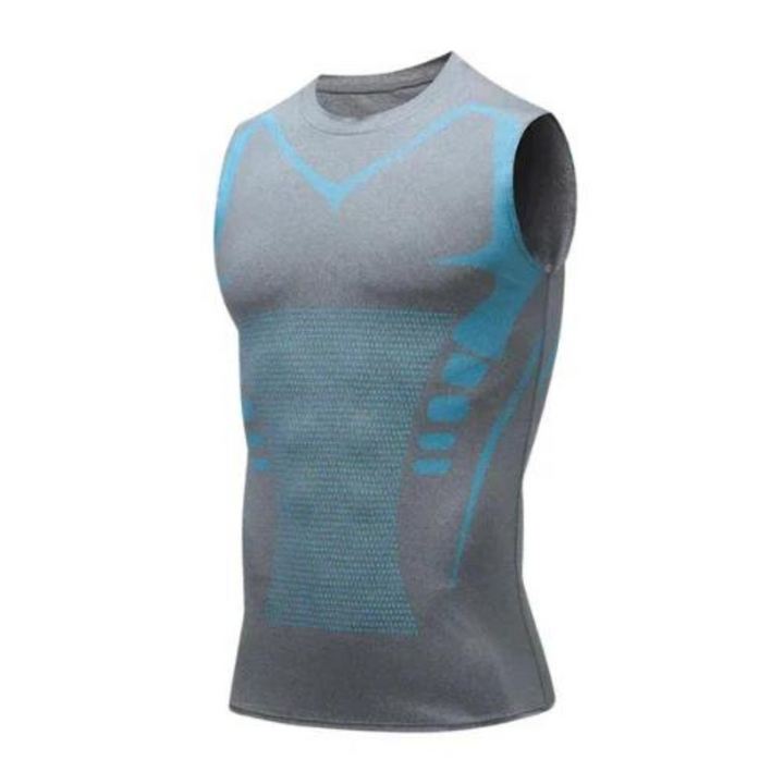 Corrective Dress Shirt – CoreForm Bodyshape-Grey Blue-S (50-70kg)-The Livary