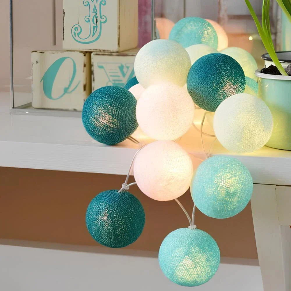 Atmospheric Ball String Lights - LumaBreeze-Luchtblauw-59.05 inch es-USB-The Livary