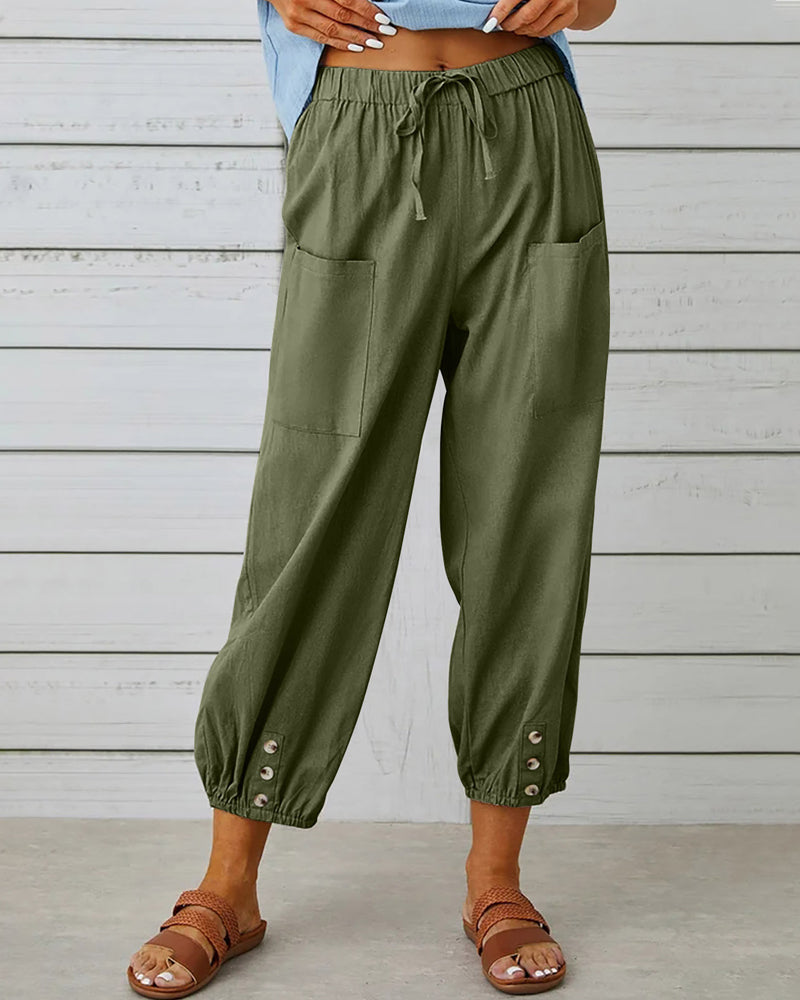 High-Waisted Women's Trousers – Olivia-Army green-S-The Livary