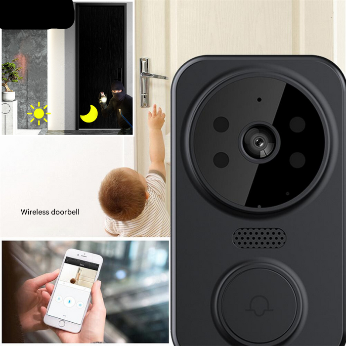 Black Smart Wi-Fi Doorbell with Camera – Noctiq-The Livary
