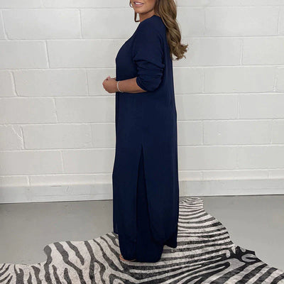Casual Two-Piece Leisure Suit for Women - Nova-White-S-The Livary
