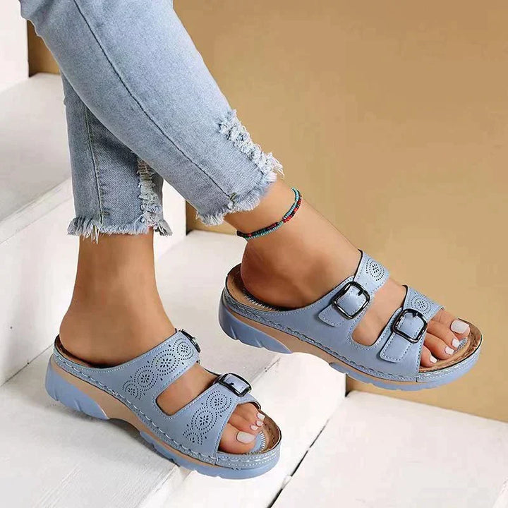 Orthopaedic comfort sandals for women - Elena-Light blue-2.5-The Livary