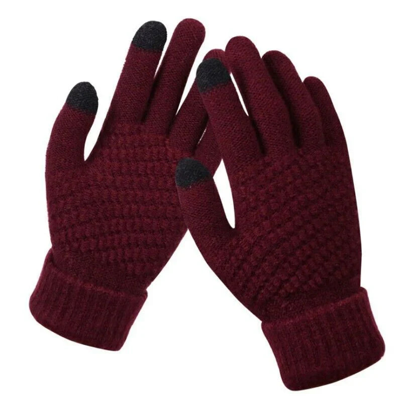 Knitted Touchscreen Gloves for Women - Amara-Bordeaux red-The Livary