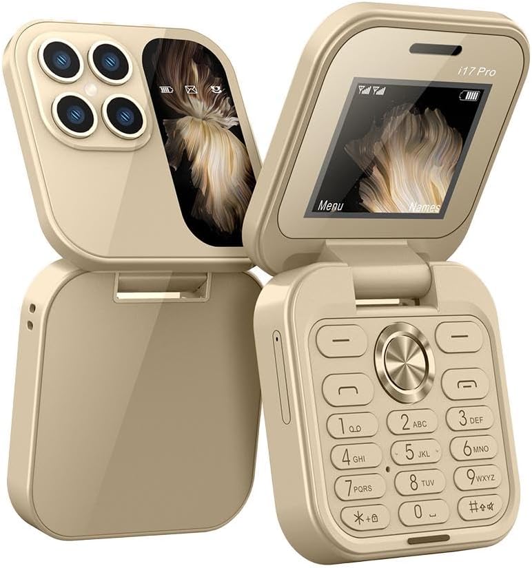 Foldable Mini Phone – FlipLite-Gold-The Livary