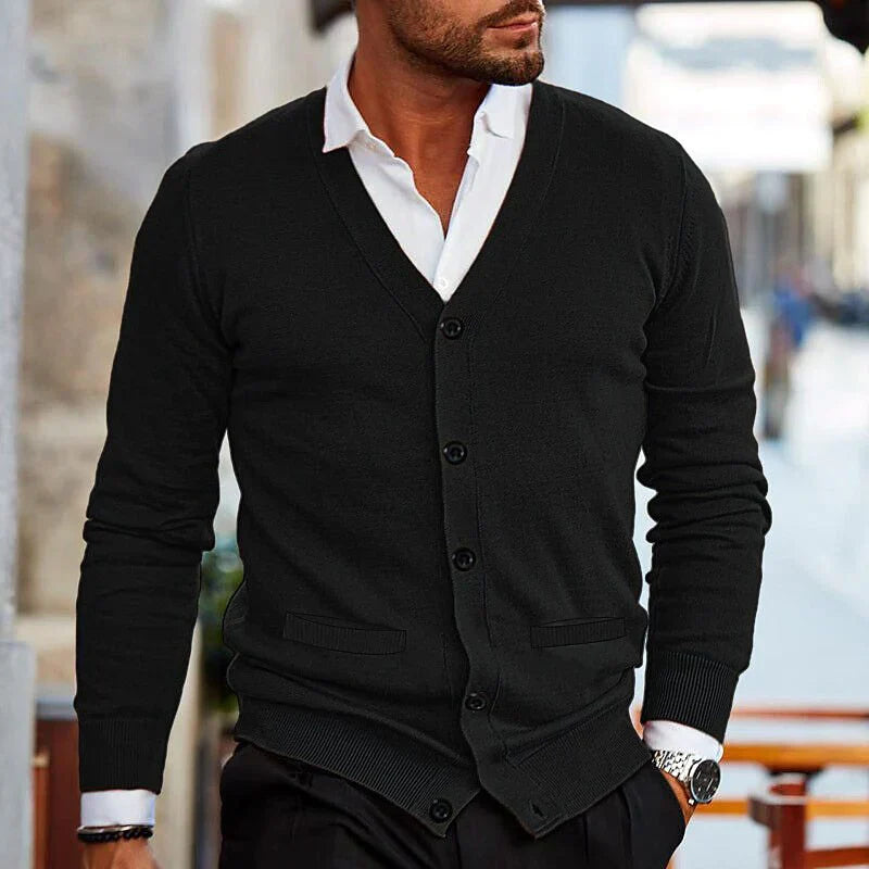 Casual Men's Cardigan - Elias-Black-S-The Livary